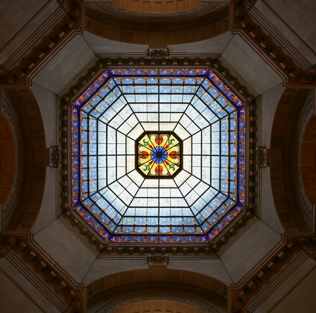 The dome of the Indiana State Capitol in Indianapolis.