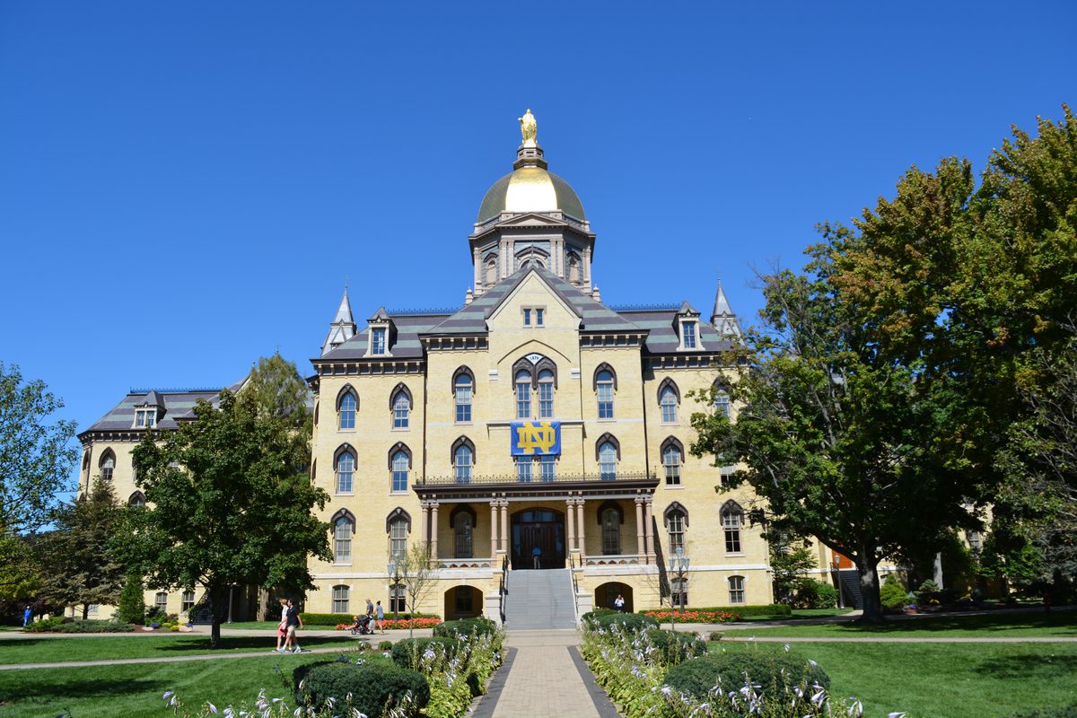 The Golden Dome of the University of Notre Dame in South Bend.